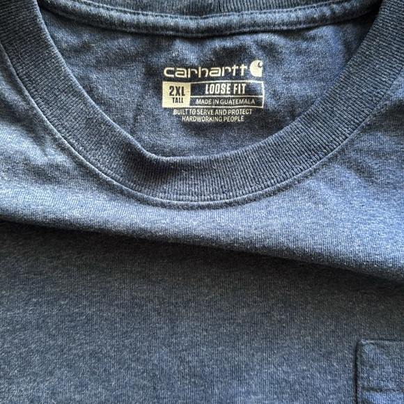 Carhartt Men's Deep Blue Long Sleeve Tee - Picture 2 of 3